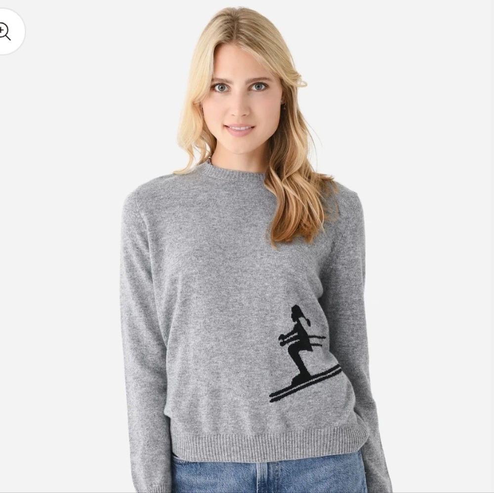 JUMPER1234 Cashmere Ski Sweater Riverstone Black NWT Size 4
